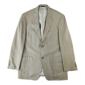 Ibiza Tan Pure Silk 2 Button Single Vent Blazer Mens Size 40R